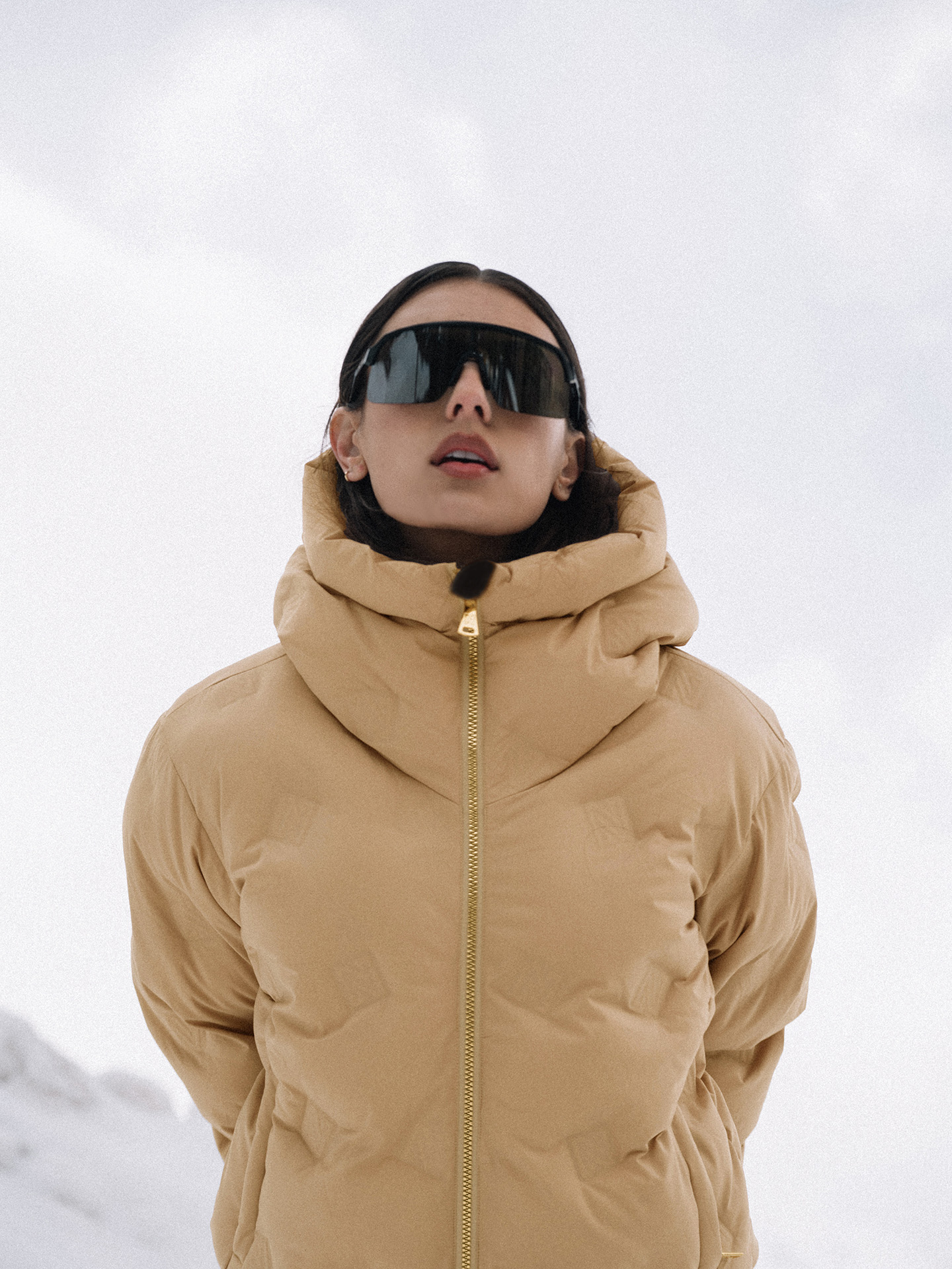 Padded jacket with logo pattern