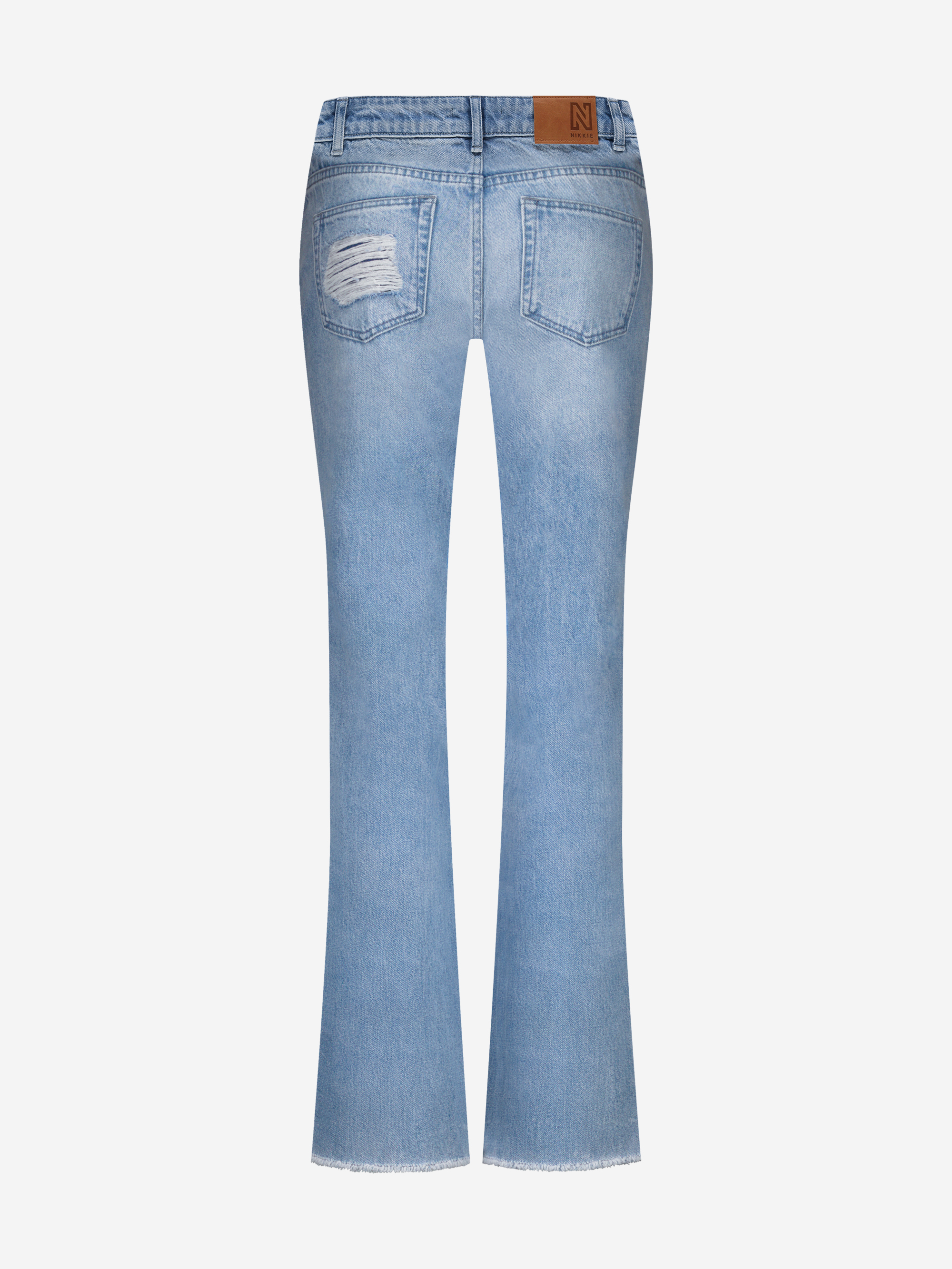 Gescheurde jeans met rechte pijpen