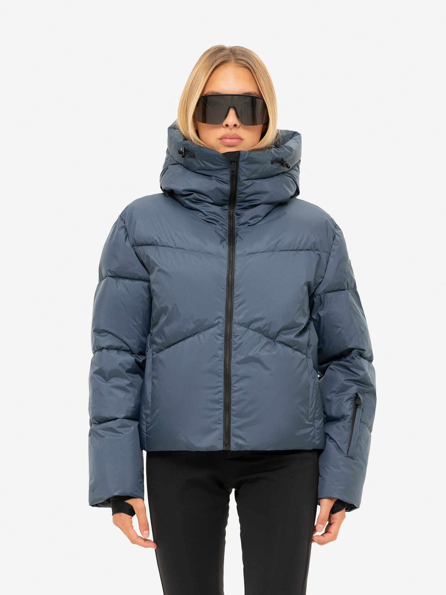 Ski puffer jacket with hood