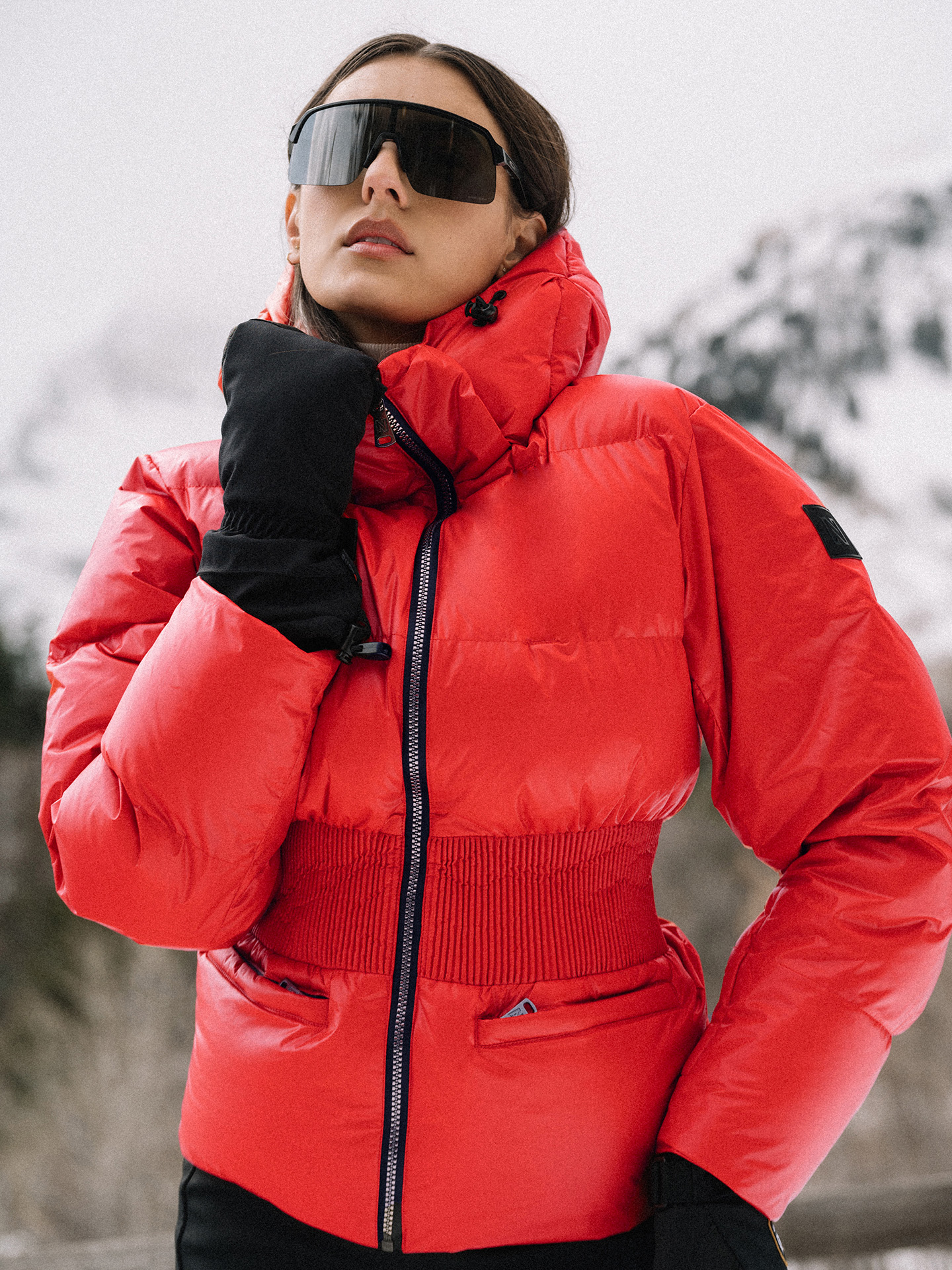 Ski jacket with metallic look