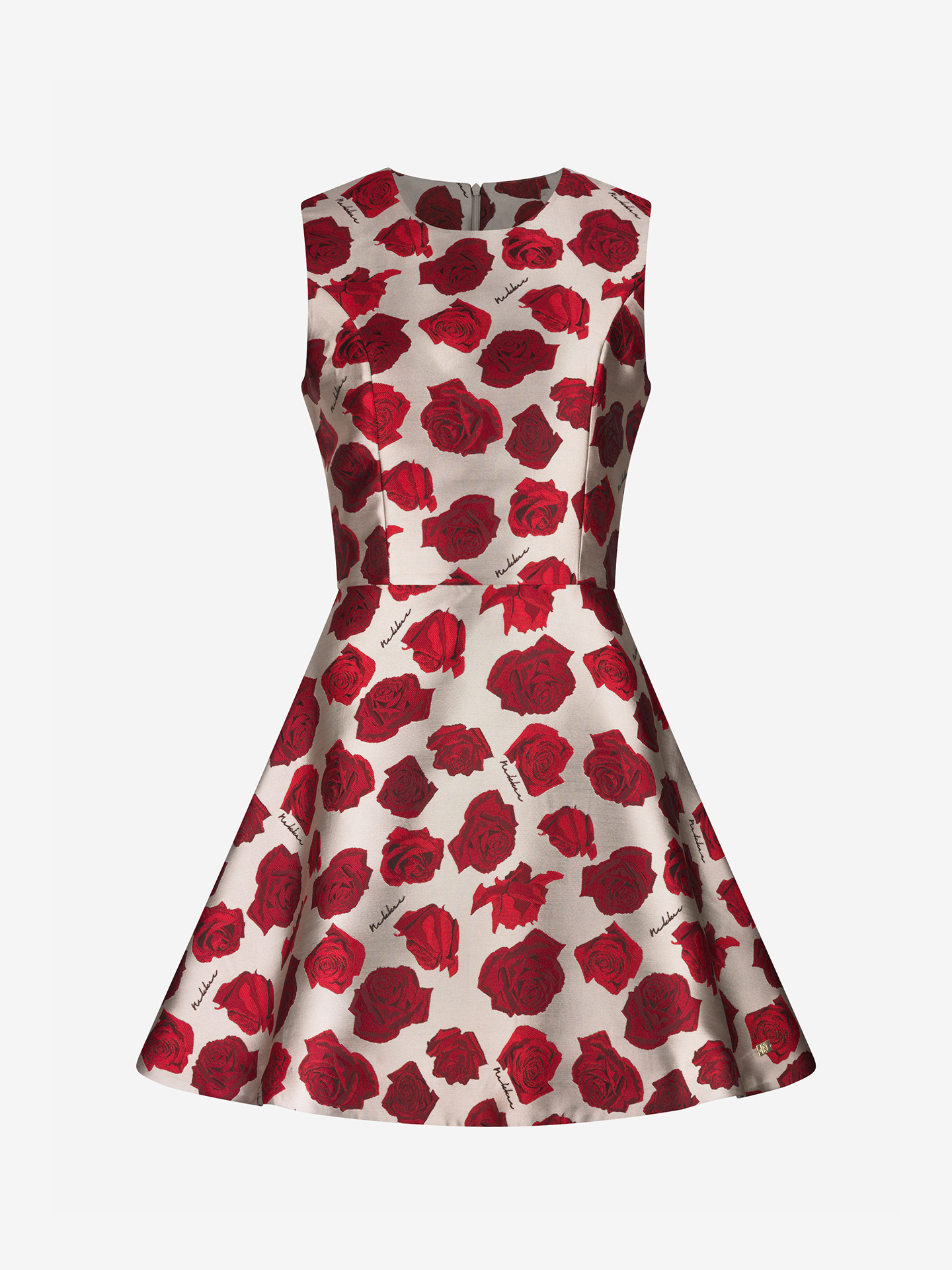 A-line dress with rose print
