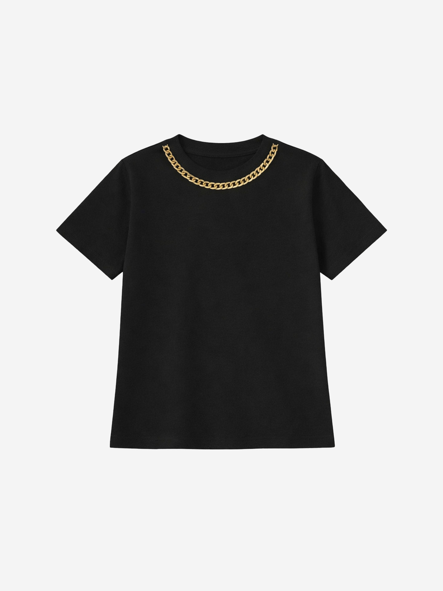 T-shirt met ketting detail bij hals