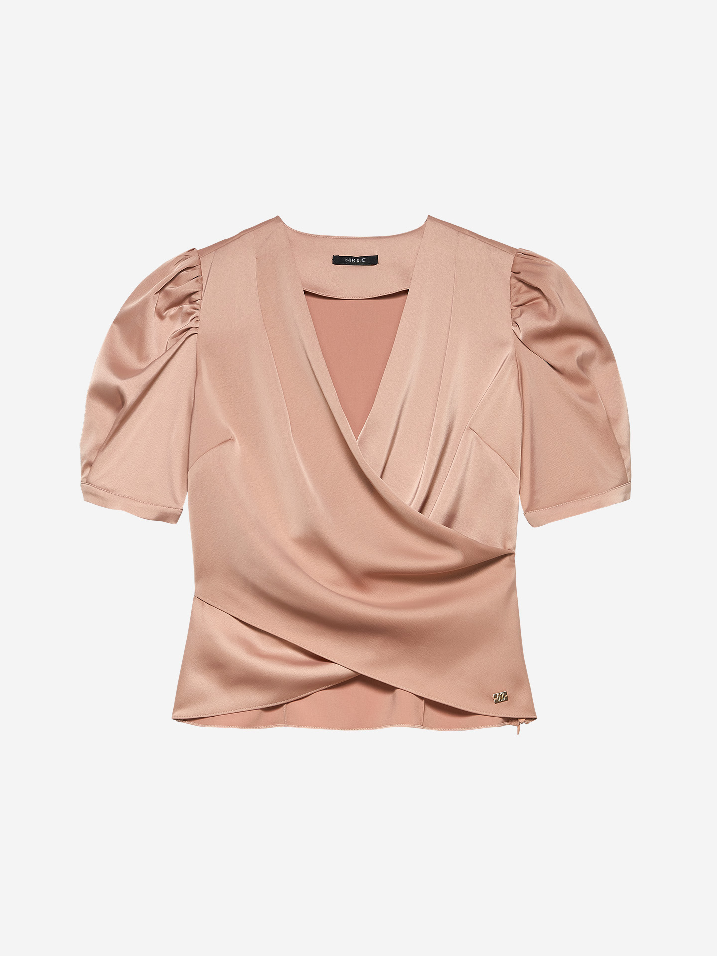Satin wrap top