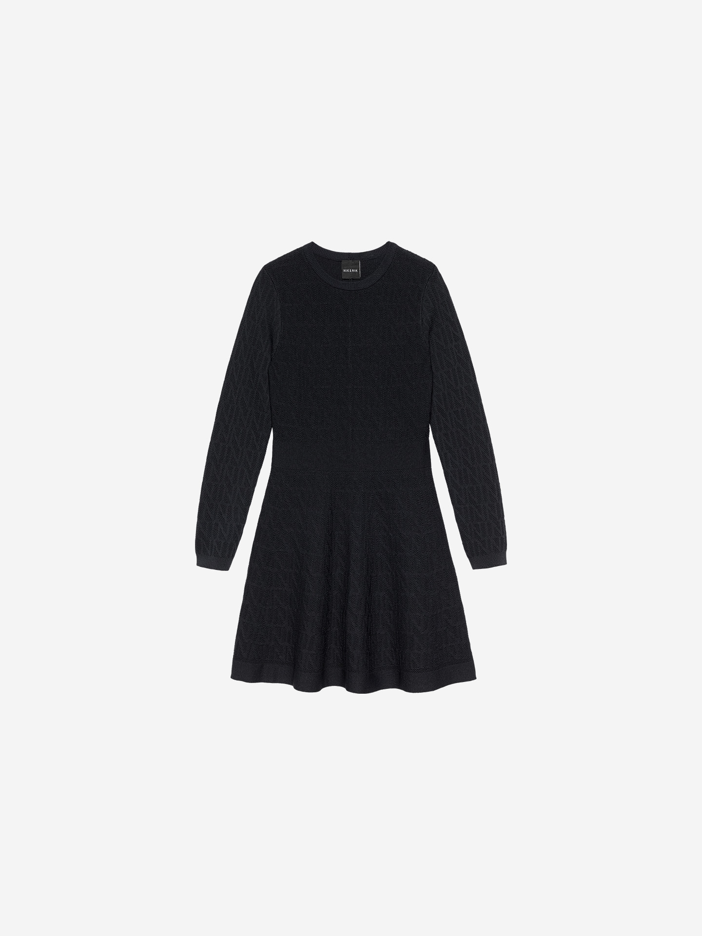 A-line dress with logo pattern